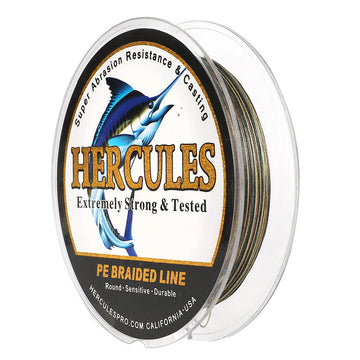 HERCULES 100M 109Yds Camouflage 10lb-420lb PE Braid Fishing Line 12 Strands HERCULES